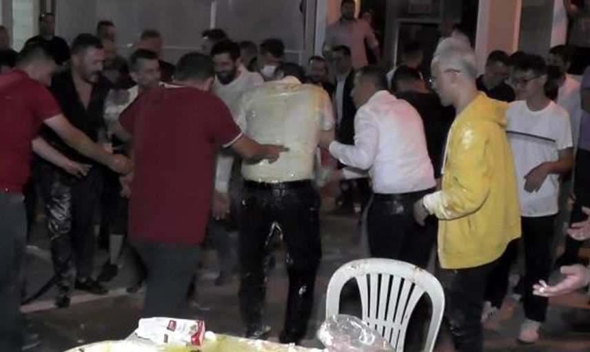 Amasya’da damat eğlencesinde yumurtalı saldırı