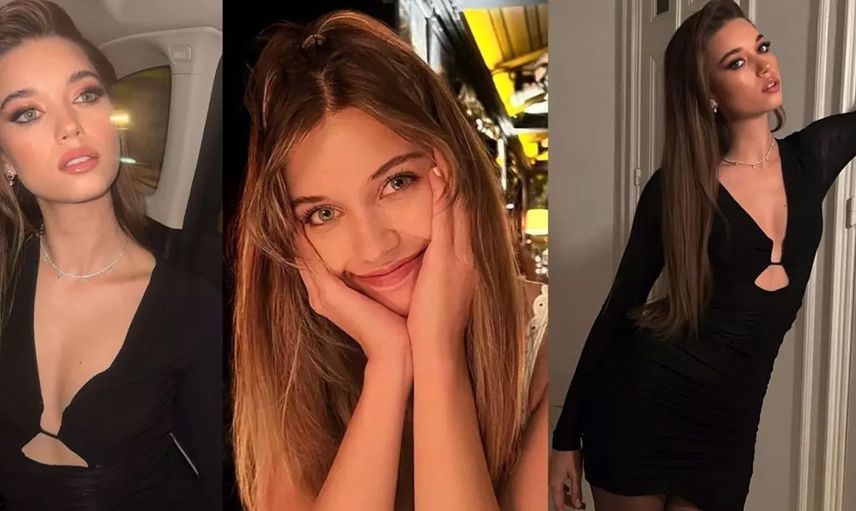 Afra Saraçoğlu’dan iddialı pozlar: Ceketini çıkarınca sütyeniyle kaldı…