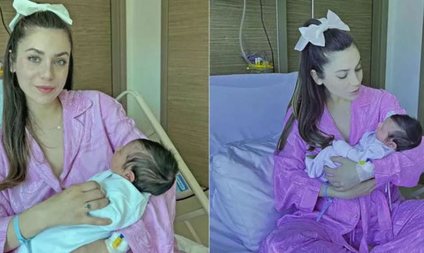 Ünlü oyuncu Fulya Zenginer bir aylık bebeğinin fotoğrafını paylaştı: Oğlunun adına tepki yağdı