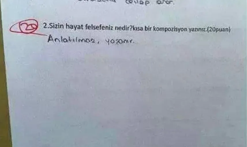 Sınav Sorularına Verilmiş En Komik Cevaplar 