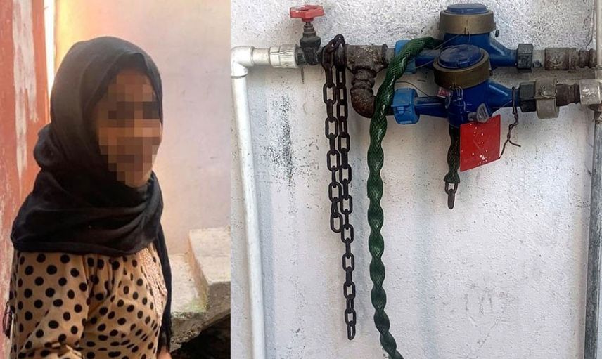 Böylesi daha önce hiç görülmedi kızını zincirle ayaklarından bağladı! Nedeni ise herkesi şoke etti