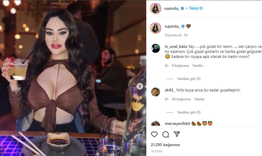 Naz Mila sosyal medyada öyle bir fotoğraf paylaştı ki takipçilerinden tepki yağdı.