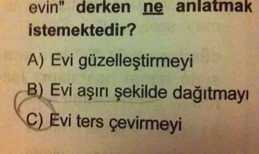 Sınav Sorularına Verilmiş En Komik Cevaplar 