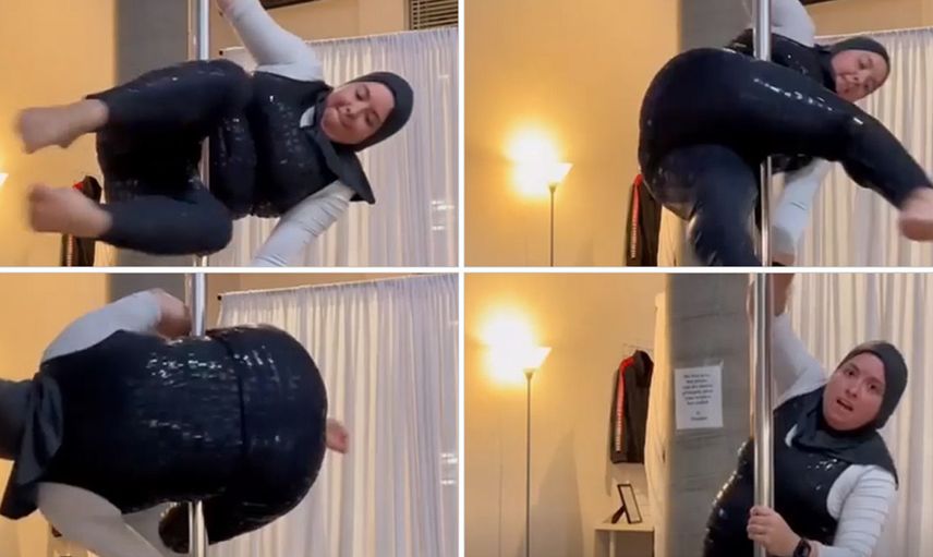Başörtülü kadının direk dansı sosyal medyayı birbirine kattı! O görüntülere binlerce yorum geldi ‘Sen nasıl kapalısın!’