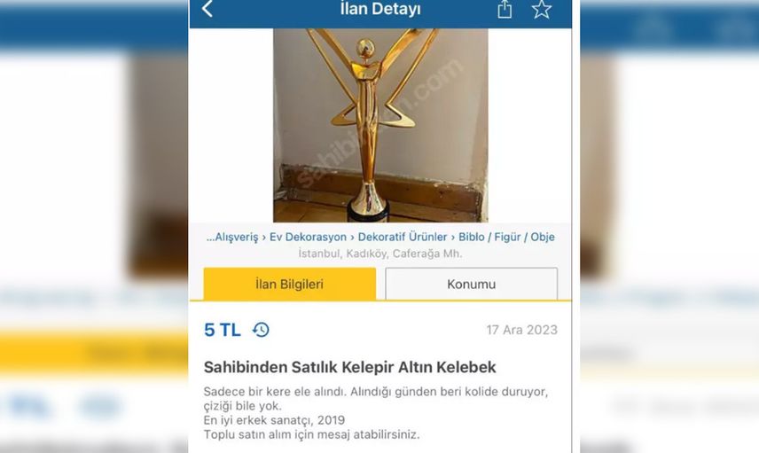 Mabel Matiz Altın Kelebek ödülünü satışa çıkardı: İlanın altında yazanları görenler gözlerine inanamadı!
