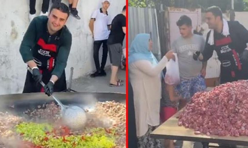 CZN Burak Sokak Ortasında Kavurma Yapıp İnsanlara Dağıttı