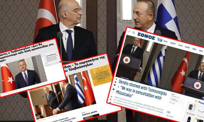 Dışişleri Bakanı Mevlüt Çavuşoğlu ve Yunan Mevkidaşı Nikos Dendias'ı Manşetten Verdiler!