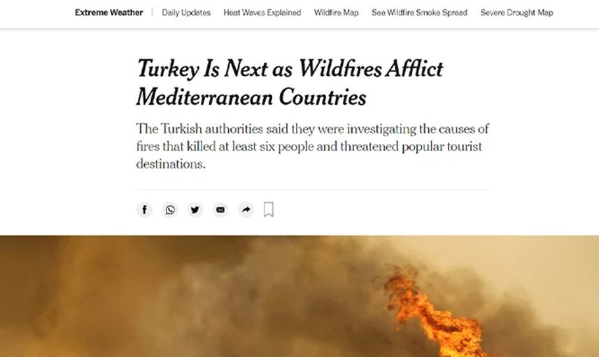 Dünya Basınının Gündeminde Türkiye Yangınları Var!