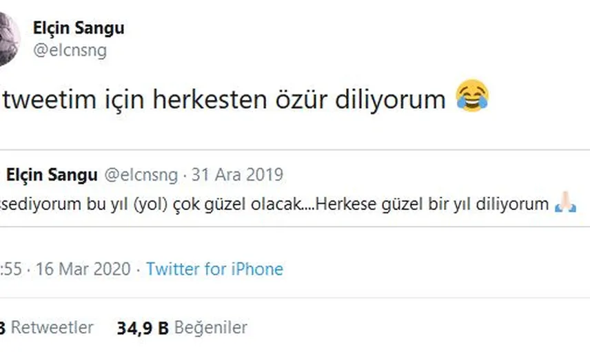 Elçin Sangu: Herkesten Özür Diliyorum