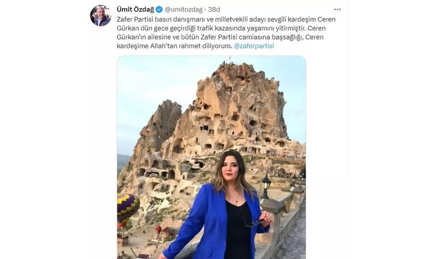 Zafer Partisi'nin basın danışmanı Ceren Gürkan hayatını kaybetti