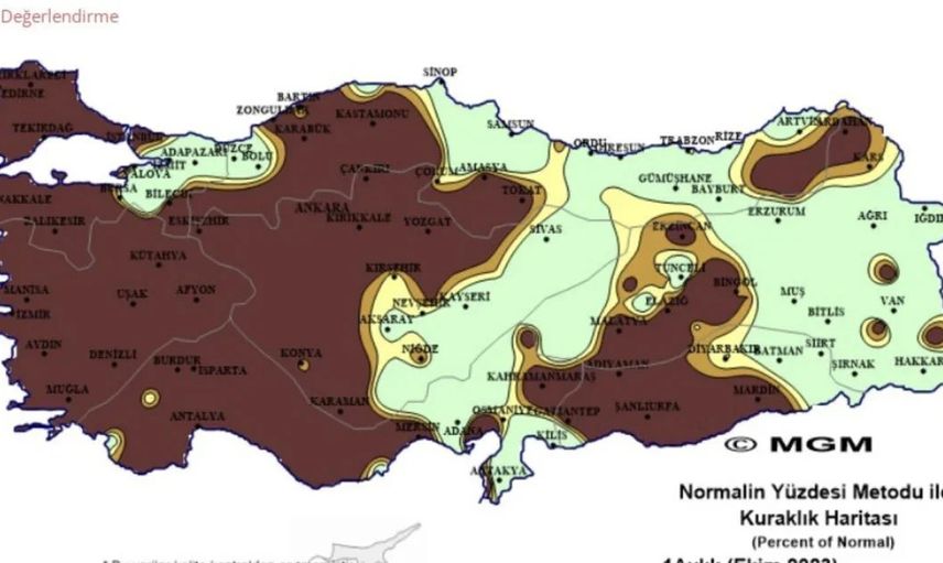 Kuraklık haritası yayınlandı: Türkiye tehlike altında! İşte kuraklığın resmi...
