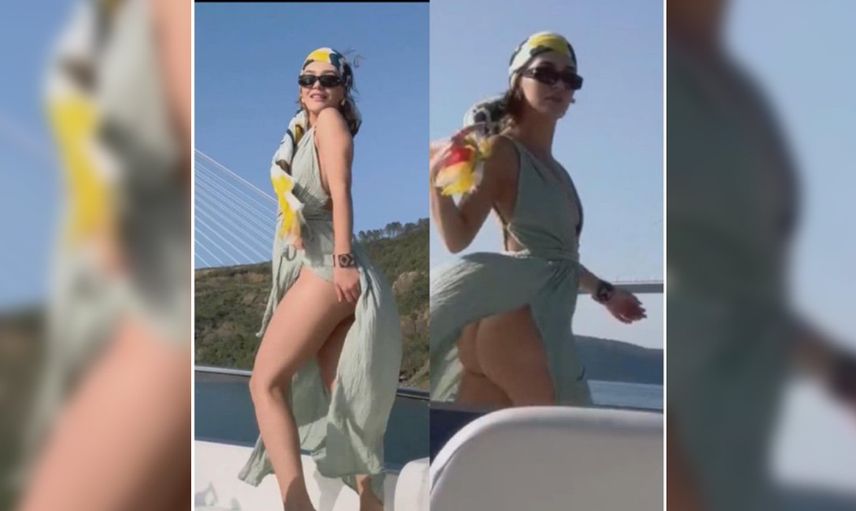 Melisa Döngel cesur tatil pozlarıyla dillere düştü: Tanga bikinisiyle tekneden paylaştı!