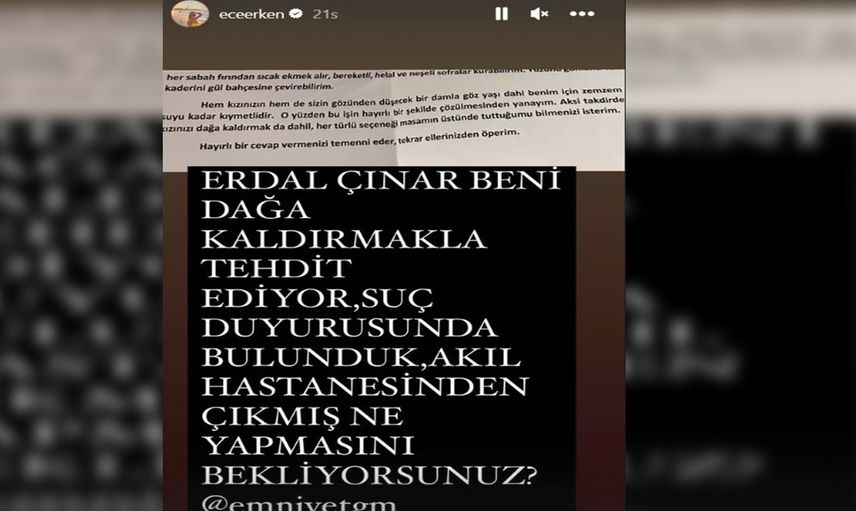 Ece Erken'in başı büyük belada: Beni dağa kaldırmakla tehdit ediyor!