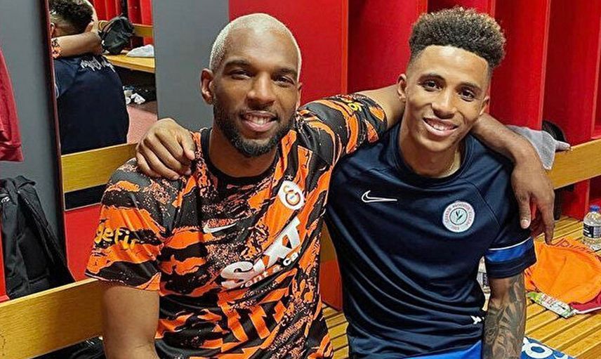 Gedson Fernandes, Çaykur Rizespor'un Galatasaray ile oynadığı maçın ardından sarı kırmızılı takımın soyunma odasına gelmiş!
