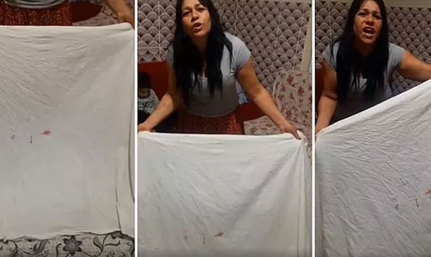 Gerdek gecesi rezaletleri! İlk gece kanı bayrak gibi sallandırılıyor