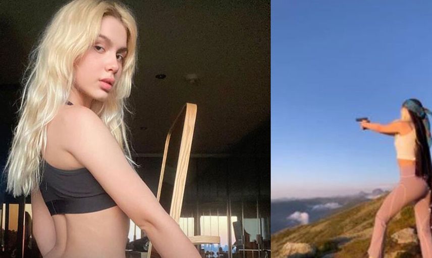 Gündemde kalmak için her şeyi yapmaya devam ediyor! Aleyna Tilki şimdi de eline silah aldı