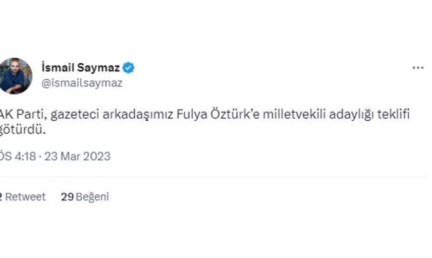 Bu iddia ortalığı karıştırır! Fulya Öztürk'e AK Parti'den Milletvekilliği adaylığı teklif edildi