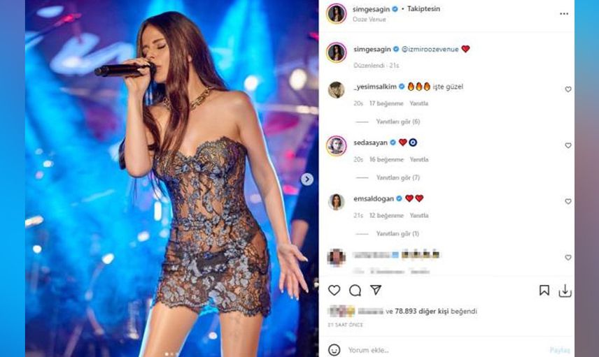Simge Sağın konserinde giydiği transparan elbisesi ile ateş etti!
