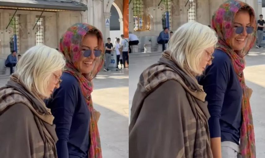 Gülben Ergen'den kafaları karıştıran paylaşım! Eyüp Sultan'a gitti başörtülü poz verdi