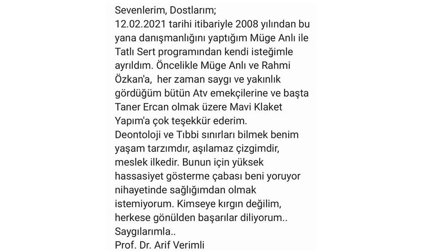 Arif Verimli’nin ATV’de neden ayrıldı? Herkesten saklanan gerçek o mesajla ifşa oldu