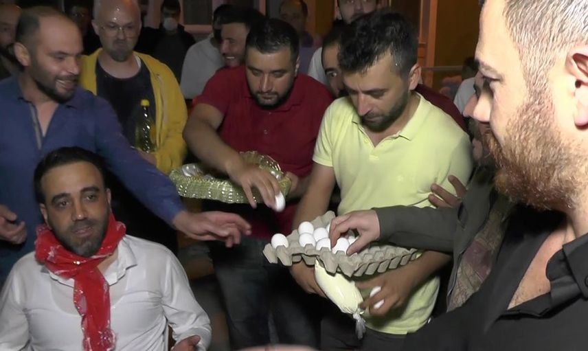 Amasya’da damat eğlencesinde yumurtalı saldırı