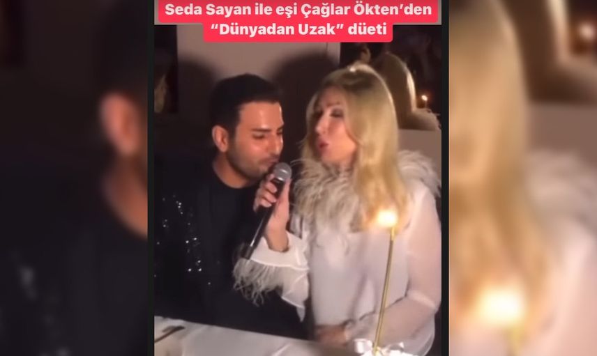 Seda Sayan eşiyle beraber şarkı söyledi 