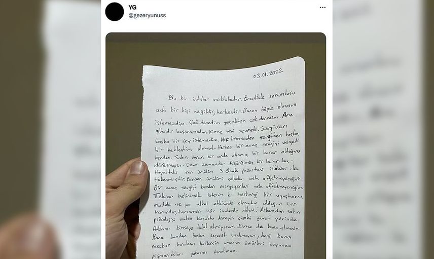 Yunus Gezer’in Ölmeden Önce Bıraktığı Mektup Kahretti
