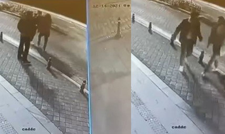 İstanbul Moda'da akıl almaz olay sokak ortasında karısının üstüne işediler