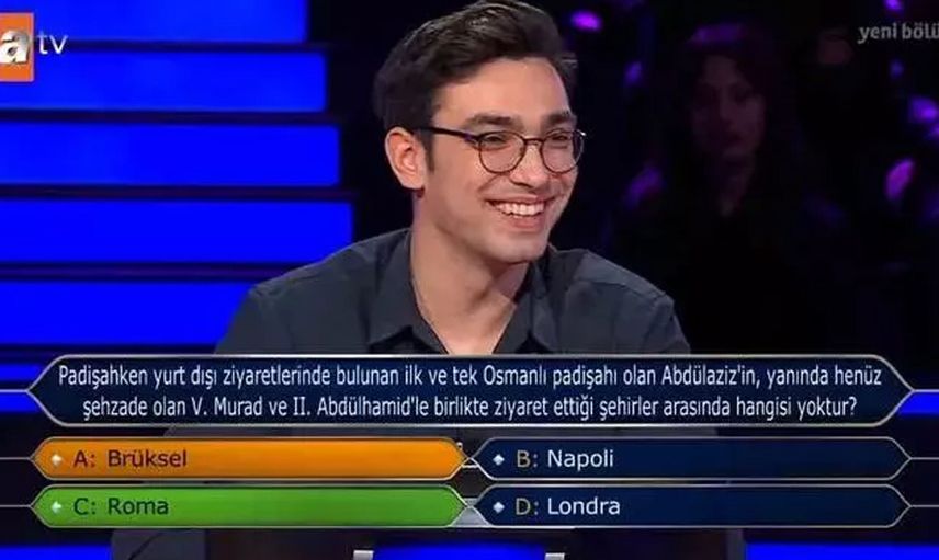 Kim Milyoner Olmak İster'e ''Osmanlı'' sorusu damga vurdu: Genç yarışmacı öyle bir şey yaptı ki...