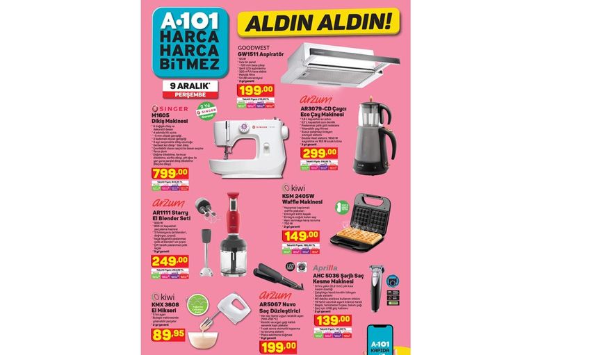 A101 Aktüel Kataloğunda 9 Aralık 2021 Perşembe Günü Neler Var?