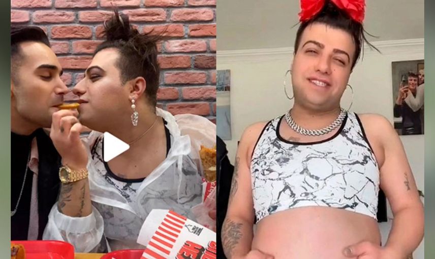 Hamile olduğu iddia eden Mükremin şimdi de erkek arkadaşıyla öpüştüğü videoyu paylaştı