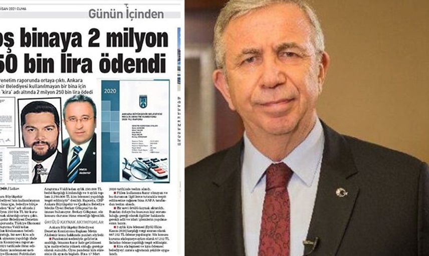Mansur Yavaş Kullanılmayan Bina İçin 2 Milyon 250 Bin TL Ödeme Yapmış