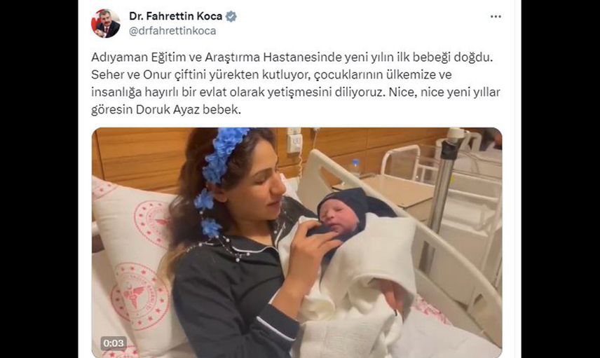 Bakan Koca açıkladı: 2024'ün ilk bebeklerini tek tek sosyal medyada paylaştı