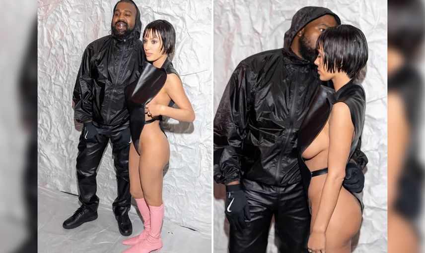 Kanye West'in eşi Bianca Censori sınırları epey zorladı: Şeffaf çorabın altına hiçbir şey giymeden...
