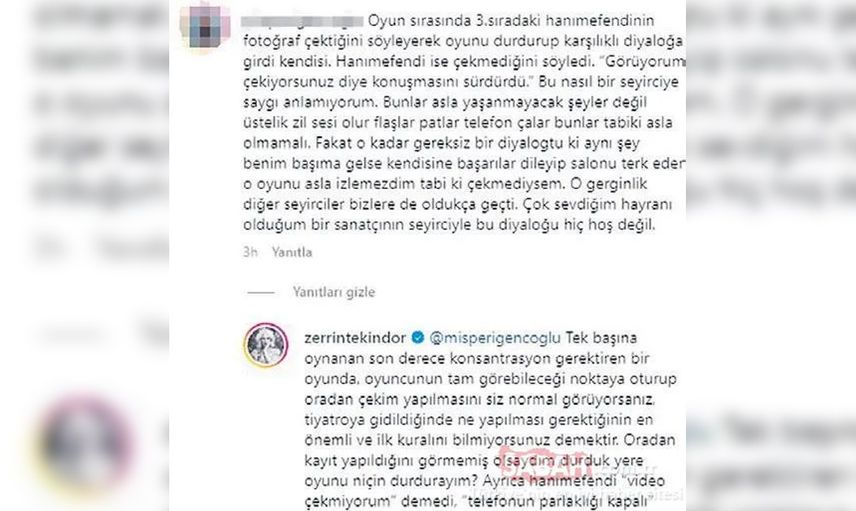 Zerrin Tekindor'dan seyirciye sitem dolu ayar: Oyunu yarıda kesti, salonda soğuk rüzgarlar esti!