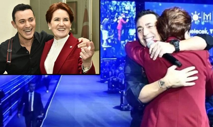 Mustafa Sandal sahnede Meral Akşener'le dans etti