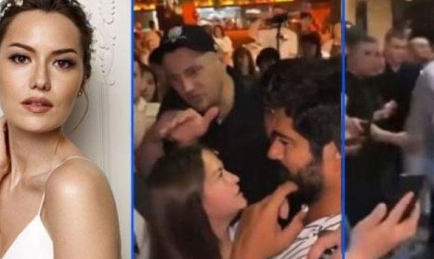 Kocası Burak Özçivit'in kadınlarla buluşmasından sonra Fahriye Evcen yaşadığı olay yüzünden mekanı terk etti