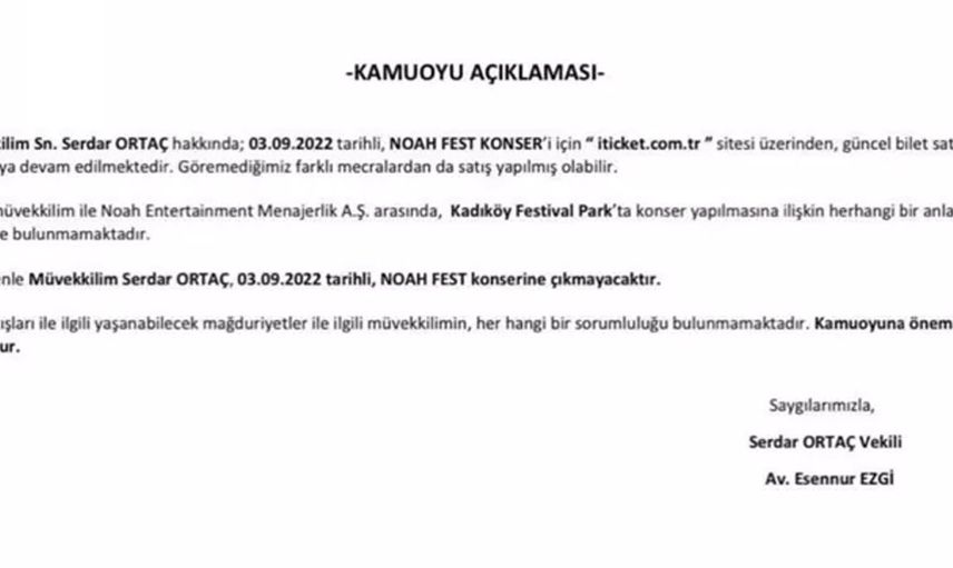 Kamuoyu açıklaması