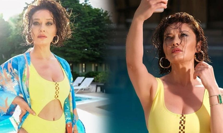 Nurgül Yeşilçay'dan ateşli pozlar! 16 kilo veren ünlü oyuncu fiziğiyle gençlere taş çıkartıyor