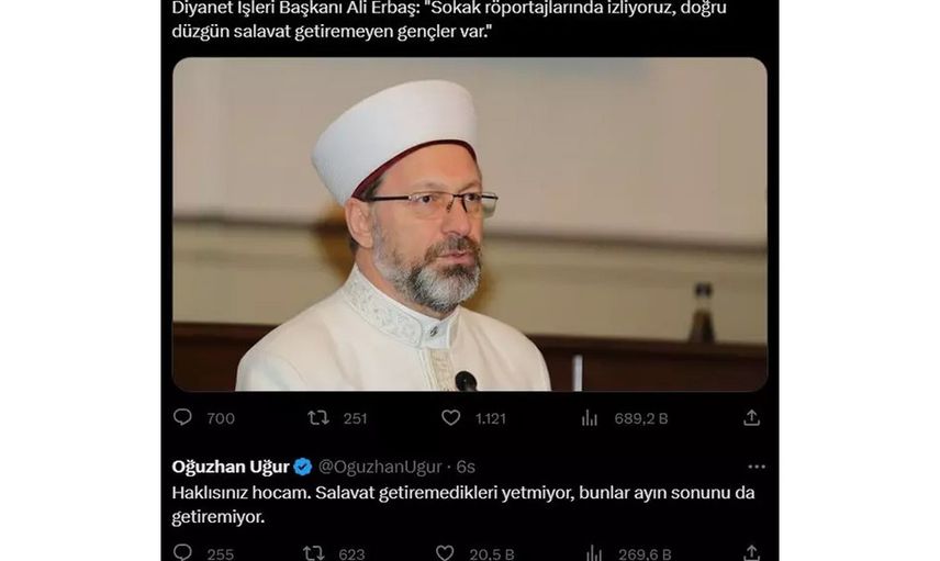 Ali Erbaş ile tartıştı