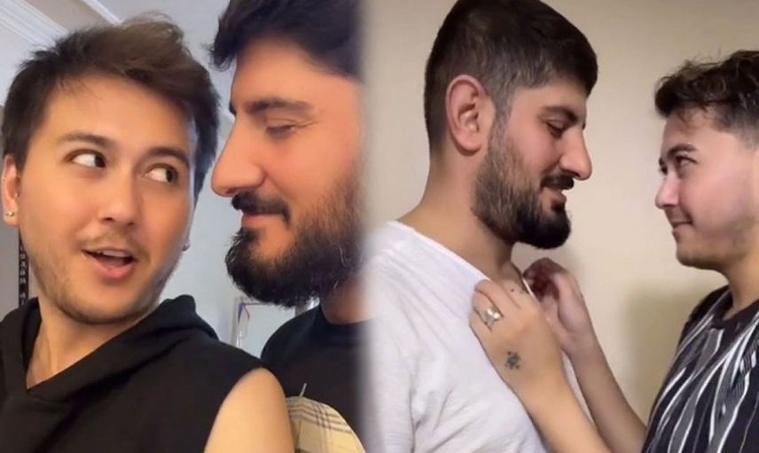 Az olmuş bu direkt herkesin önünde birlikte olun da rahatlayın... TikTok fenomeni Caner ve Nejdet'ten yeni bir yatak odası paylaşımı geldi... Gizlice her şeyi çekti
