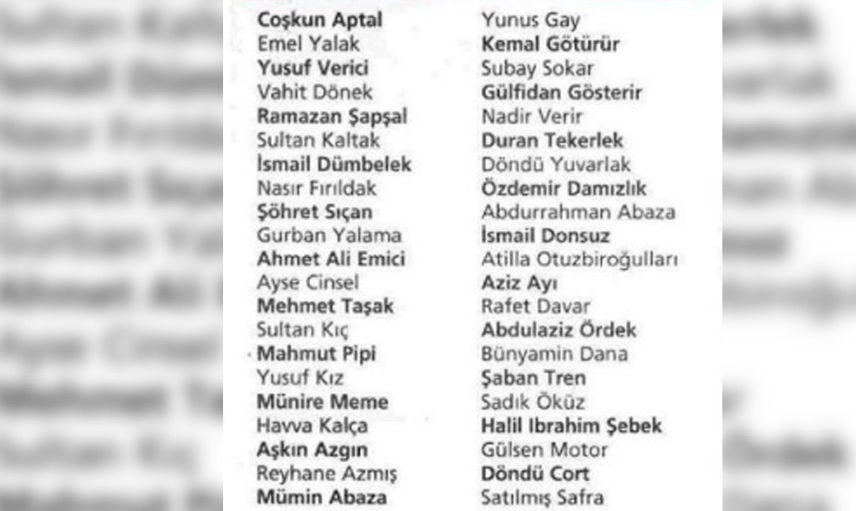Görünce kahkaha atacağınız isimler