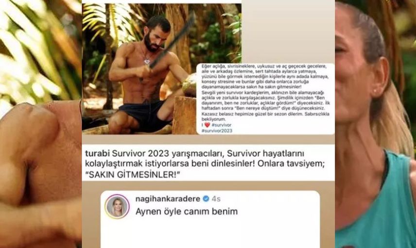 Survivor'ın eski şampiyonu Turabi yeni yarışmacılara seslendi ilk destek Nagihan'dan geldi