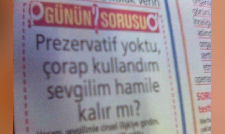 Çorap kullandım