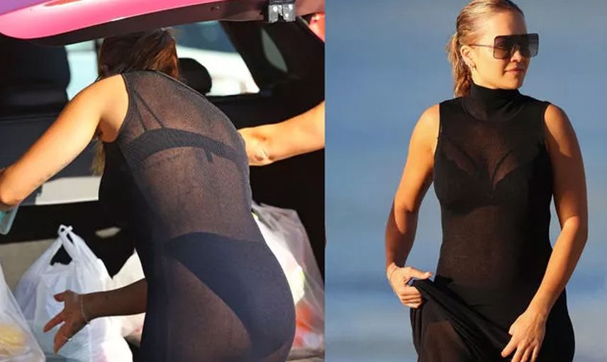 Rita Ora transparan elbisesiyle alışveriş yaptı