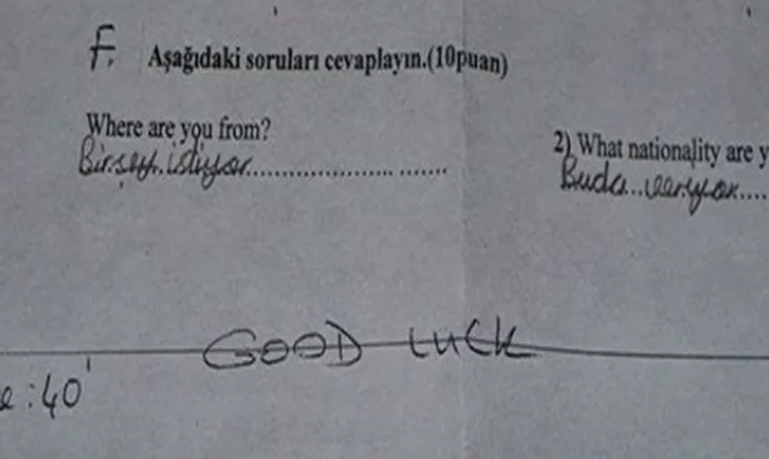 Sınav Sorularına Verilmiş En Komik Cevaplar 