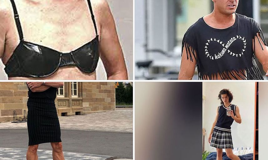 Soysal medya bu görüntüleri konuşuyor: Erkekler için bel üstü t-shirt yaptılar