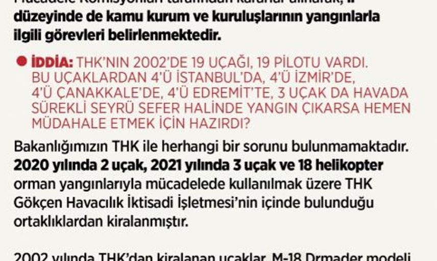 Tarım ve Orman Bakanlığı’ndan Türkiye'nin Ciğerini Yakan Orman Yangınlarıyla İlgili Açıklama