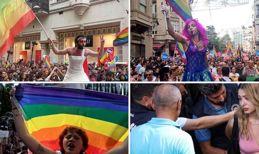 Taksim'de gerçekleştirilen LGBT yürüyüşüne izin verilmeyince polisler ve vatandaşlar arasında gerginlik yaşandı