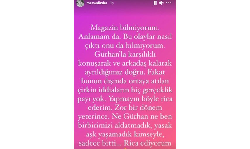 Güzel Oyuncu Merve Dizdar ve Gürhan Altundaşar'ın Ayrılık Sebebi Ortaya Çıktı